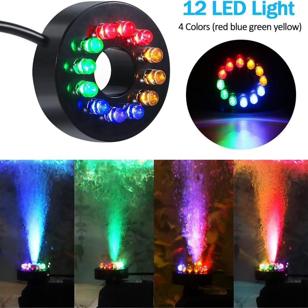 IOIUSKKU RGB LED Waterproof Connector Pond Light Underwater Fish Rack Light Underwater Pond Garden Stunning LED Tank, Yellow ，12LED image number 2