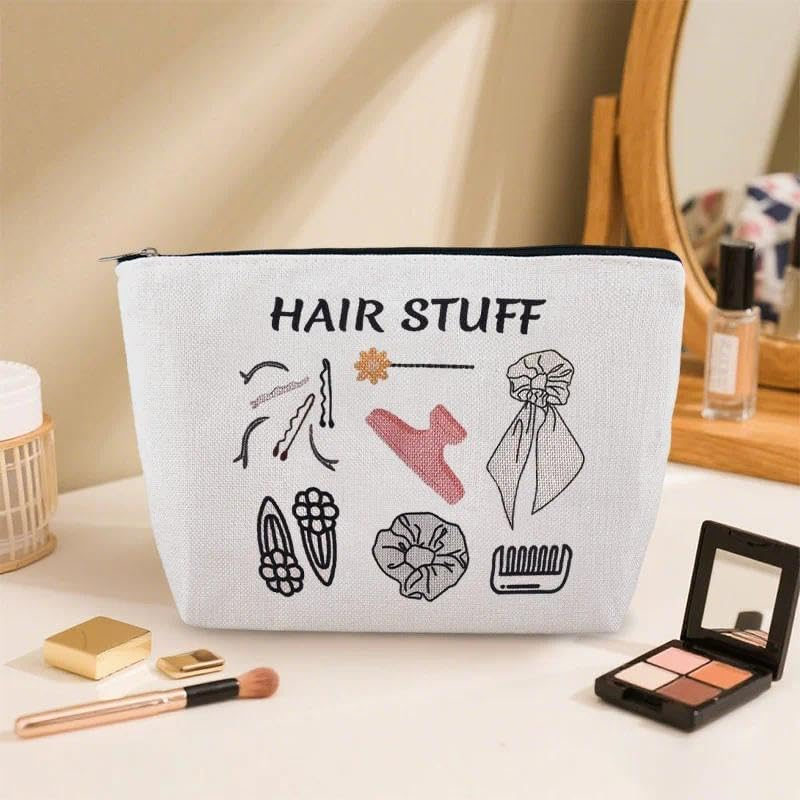 Hair Stuff Bags for Women Girls Travel Cosmetic Makeup Bag Pouches Hair Tools Organizer Cases Portable Skincare Toiletry Pouch Birthday Gifts for Hairdresser Holiday Christmas Presents for Hairstylist image number 3