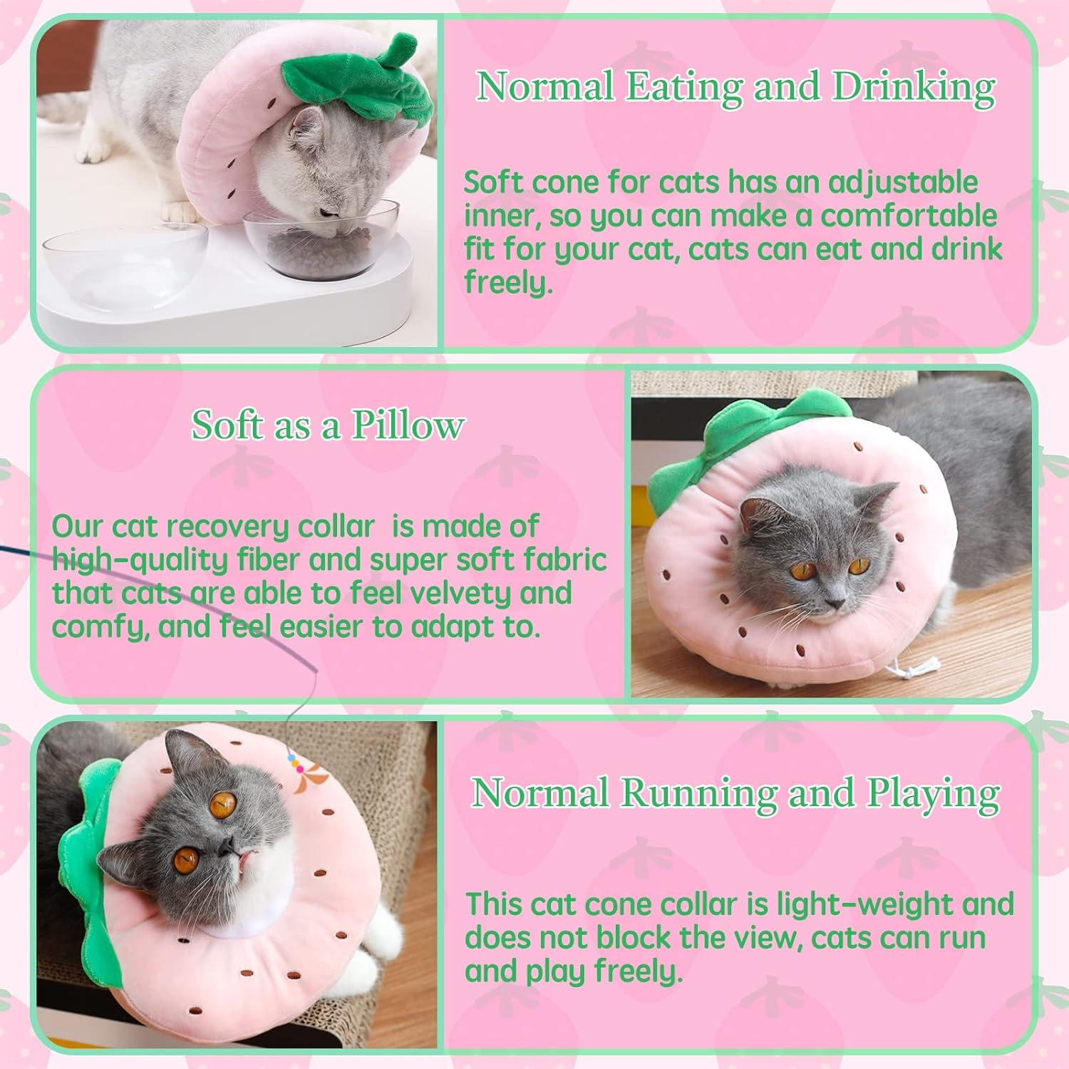 KIKNIN Cat Cone Recovery Collar - Soft, Adjustable, Protective after Surgery - Comfortable Lightweight Elizabethan Collar for Kittens - Prevents Licking Wounds image number 6