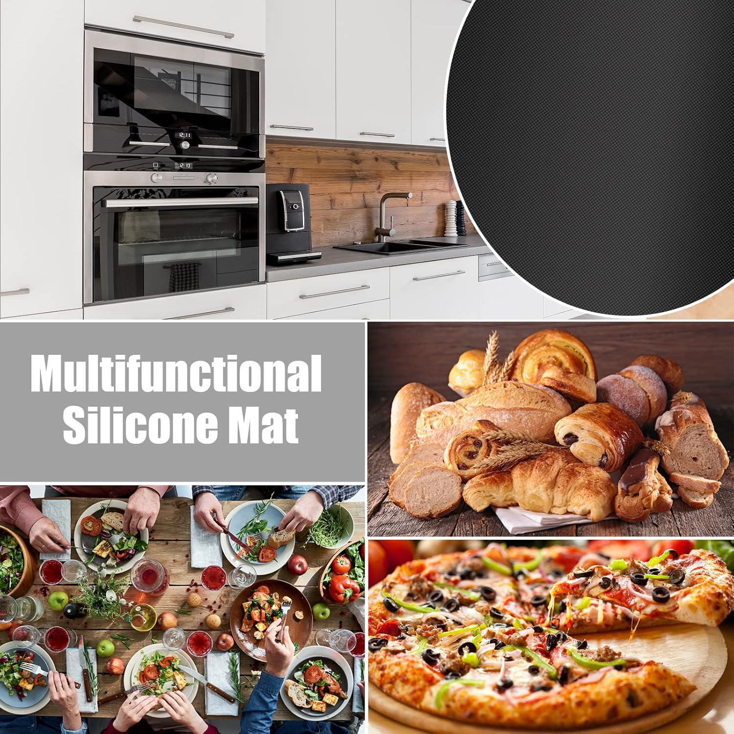 Induction Cooker Cover Silicone Induction Cooker Mat Large Nonstick Electric Stove Cover Mat Multipurpose Stove Top Cover Pad Cooktop Protector for Induction Stove (Black(54 * 90)) image number 5
