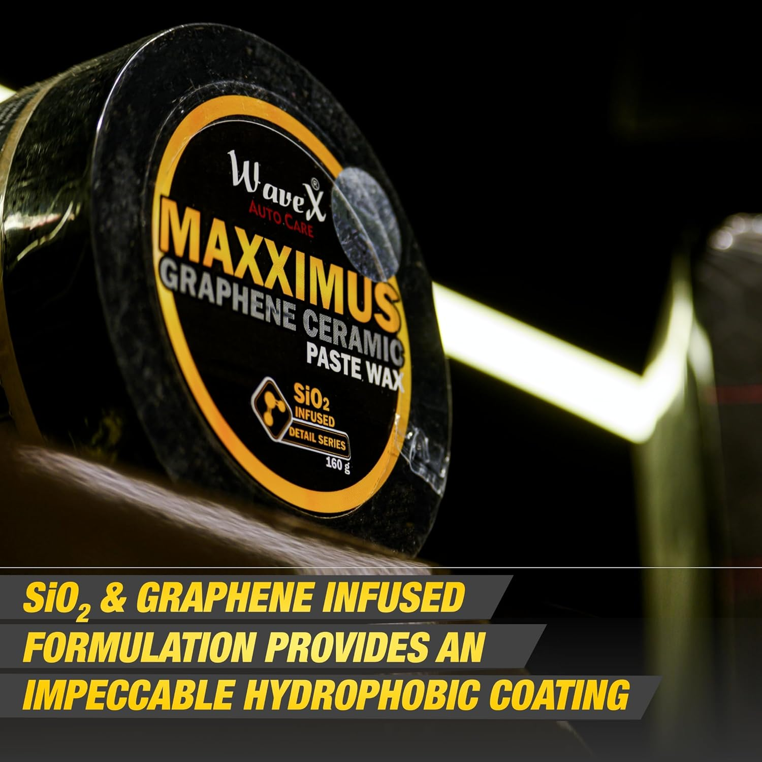 Wavex Ceramic Graphene Paste Wax Infused with Sio2 160G Premium Graphene Rich Wax for Superior Hydrophobicity, Gloss and Paint Protection image number 2