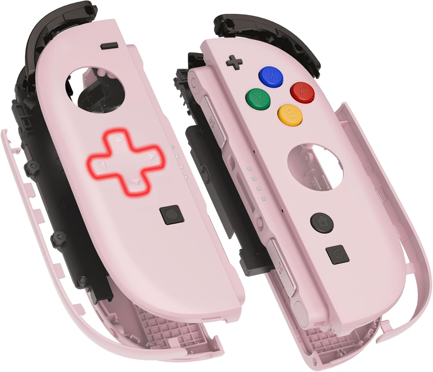 Extremerate DIY Replacement Shell (D-Pad Ver) Buttons for Joycon 2, Custom Full Set Housing + Decorative Strips + Middle Bracket + Buttons for Nintendo Switch 2 Controller - Deluxe Version - White