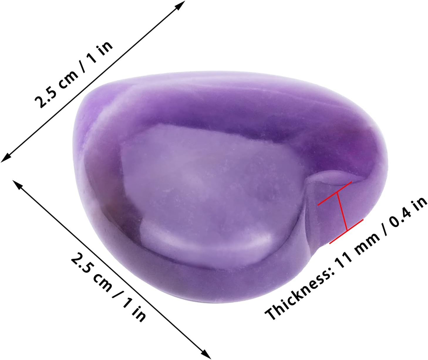 Marrywindix 10 Packs 1 Inch Healing Crystal Natural Amethyst Heart Love Carved Palm Worry Stone Chakra Reiki Balancing - Purple image number 5