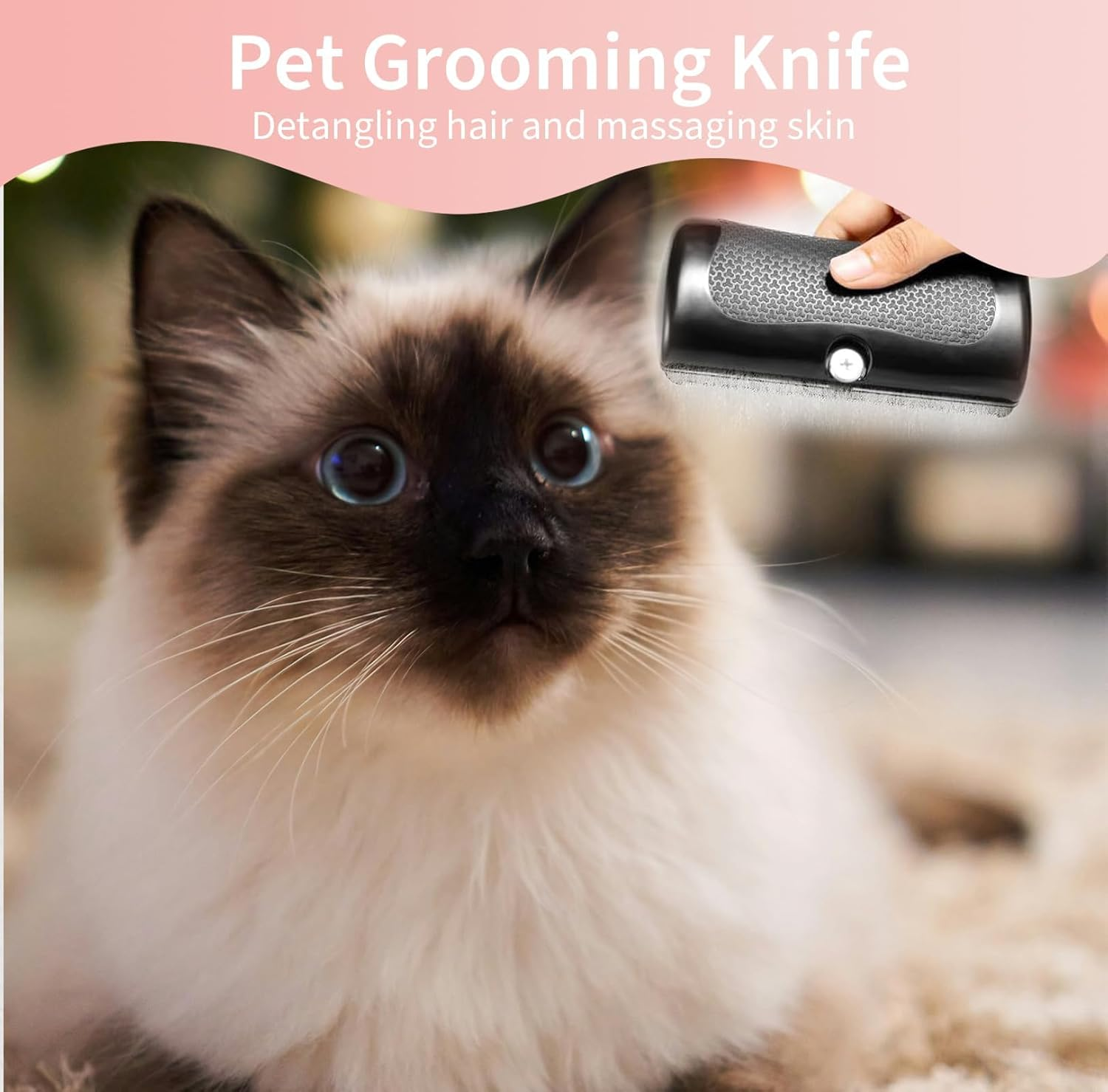 Groompro Deshedding Brush, Deshedding Brush for Cats, Dogs, Rabbits, Horses, Ergonomic Dog Groomer for Matted Hair, Loose Hair image number 3