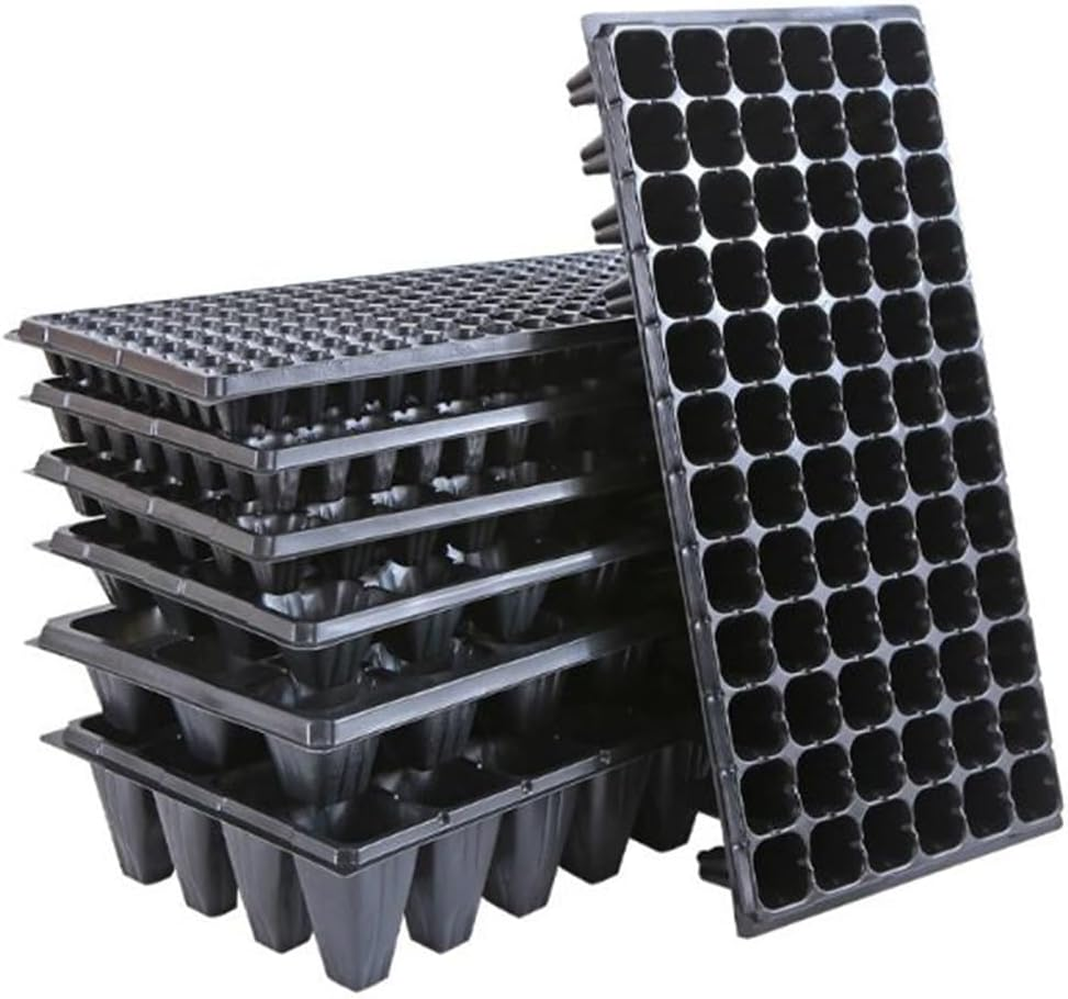 MOTRAIN 7-Pack Seedling Trays with Adjustable Humidity Domes, 21-200 Hole Seedling Pot, Seedling Trays Seed Starter Tray, Mini Propagator Greenhouse Kit for Seed Germination and Plant Growth image number 2