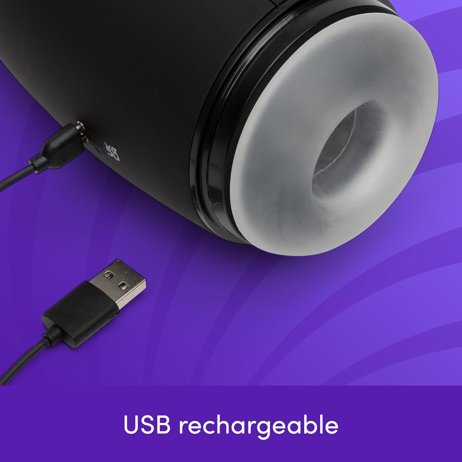 Lovehoney Blowmotion Sucking & Vibrating Male Masturbator - 4 Inch Soft Textured Canal Male Sex Toy - 3 Suction Modes, 2 Speeds & 4 Vibration Patterns - Rechargeable Adult Sex Toy for Men - Black image number 4