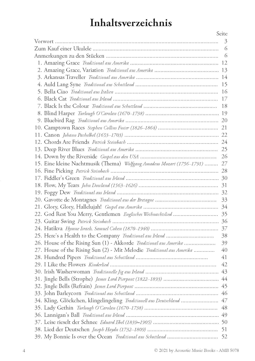 Uke'S Finest: Irish, Folk, Classic, Ragtime, Blues, X-Mas and More. F&uuml;r Ukulele in Low G-Stimmung. Noten Und Tabulaturen. Mit Qr-Codes Zum Streamen Der Tonaufnahmenmit CD image number 6