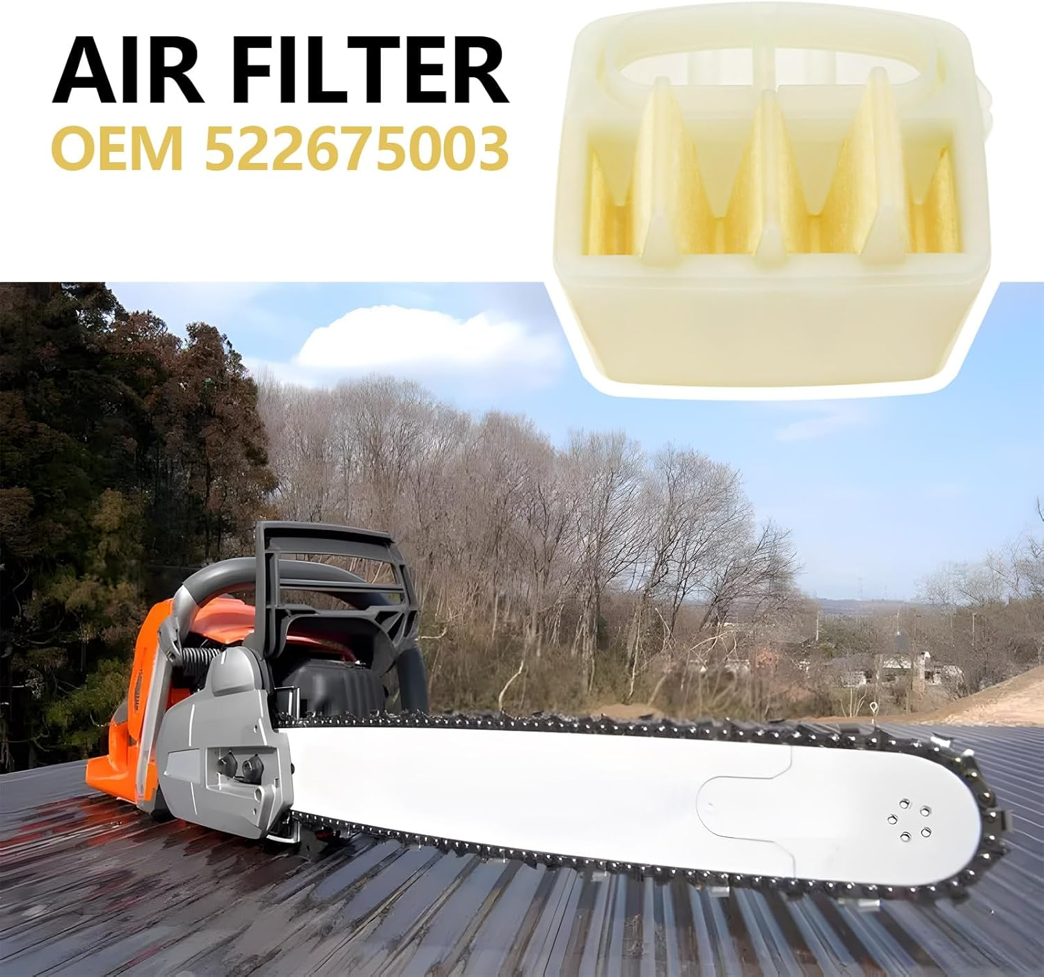 Chainsaw Air Filter Assy Replacement Parts Compatible with Husqvarna 562XP Accessories 522675003 522 67 50-03 Air Filter Replaces image number 1