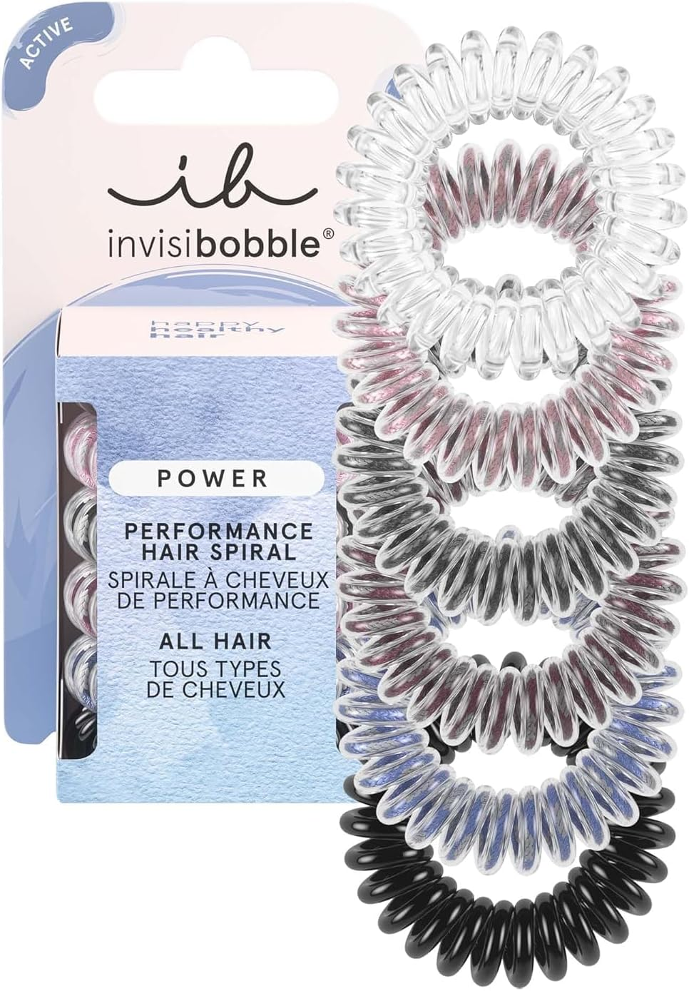 Invisibobble Power Hair Bobbles for Men & Women, Strong Hold, Hair Scrunchie Set, Multicoloured, Reflective, Braid Scrunchies for Sports, Extra Strong, Colourful Hair Elastics, Thick Hair, Pack of 6