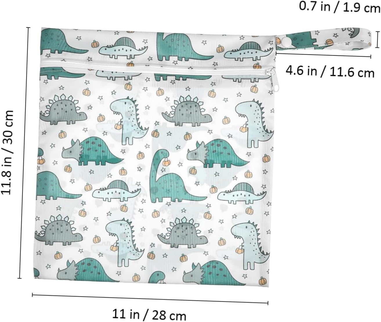 Toyvian 2Pcs Cartoon Diaper Storage Bags Reusable Wet Pouches for Wipes for Travel and Parents Ample Capacity Zipper Closure image number 1