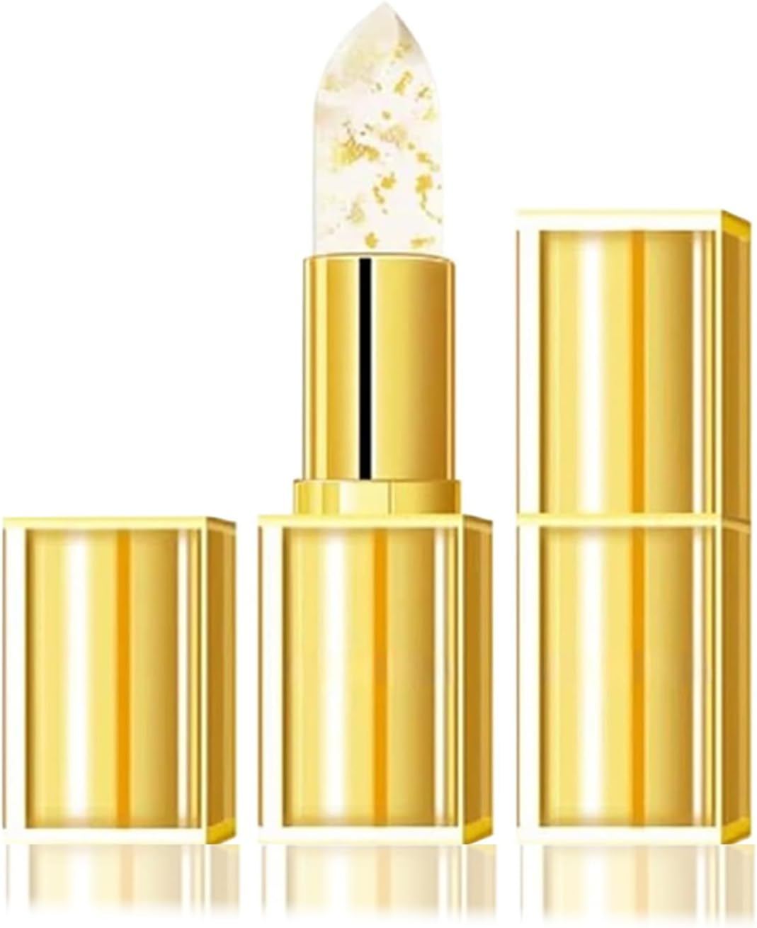 Transferproof Color Changing Lipstick, Gold Crystal Ph Lipstick Color Changing Lipsticks for Women Girls, Temperature Change Moisturizer,Glossy Shine Lip Gloss image number 3
