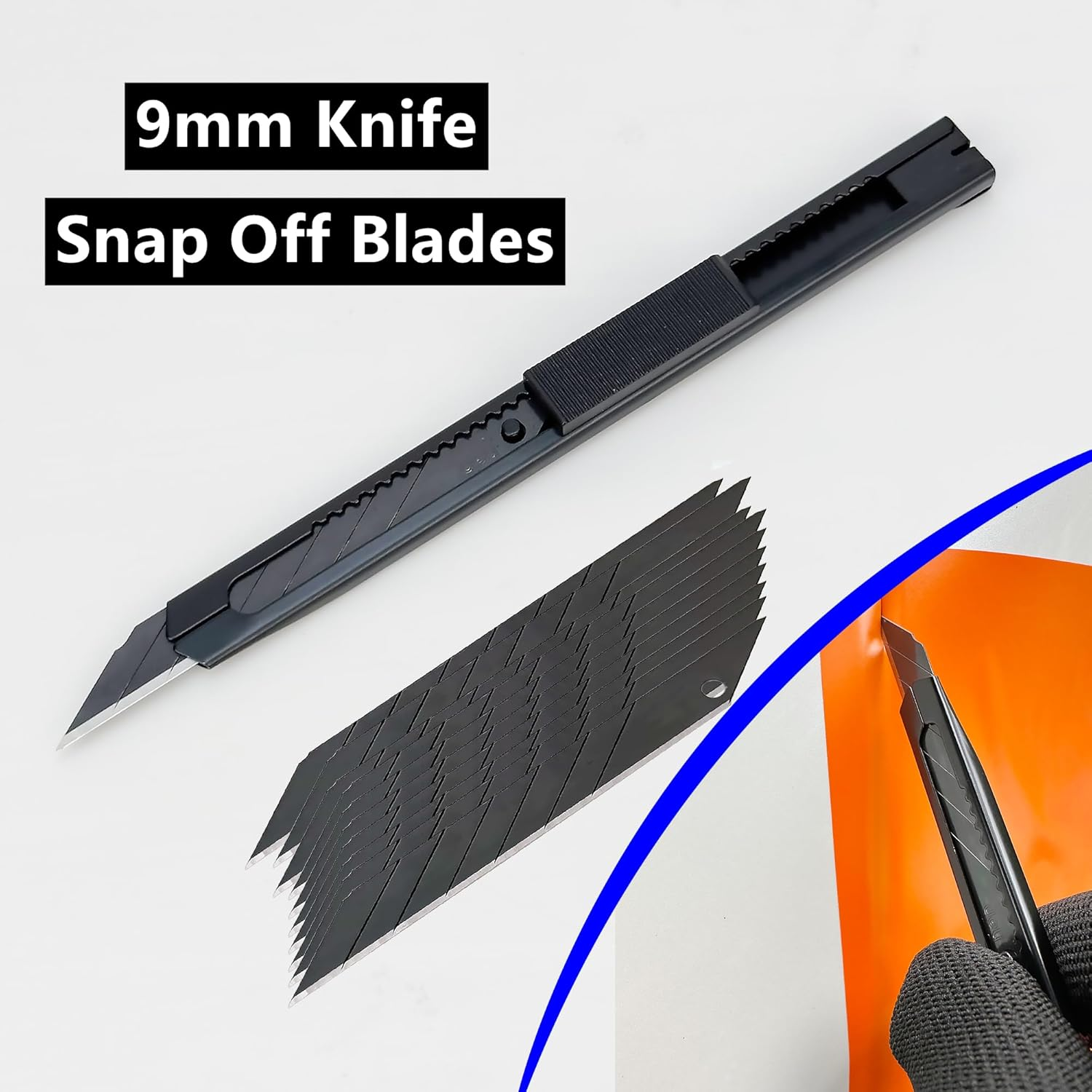 Umaki Automotive Vinyl Wraps Tools Tint Film Kit Wallpaper Tools Decal Applicator with 2 Pairs Vinyl Wrap Gloves, 4Inch Felt Squeegee, Razor Safety Cutter, Edge Trimmer, Black Vinyl Knife