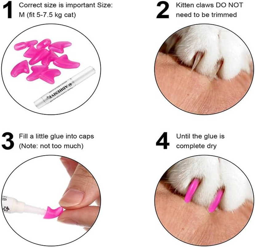 140Pcs Colorful Soft Cat Nail Caps - Pet Claw Covers for Kitty Paws - Designer Control Off image number 1