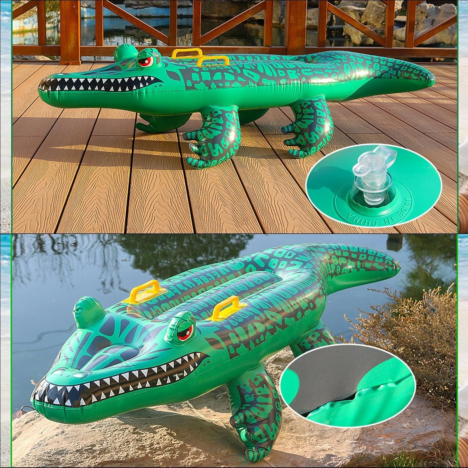 Alligator Pool Float - Alligator Shape Pool Floaties | Inflatable Alligator Pool Floaties, Lake Beach Floaty for Summer Pool image number 4