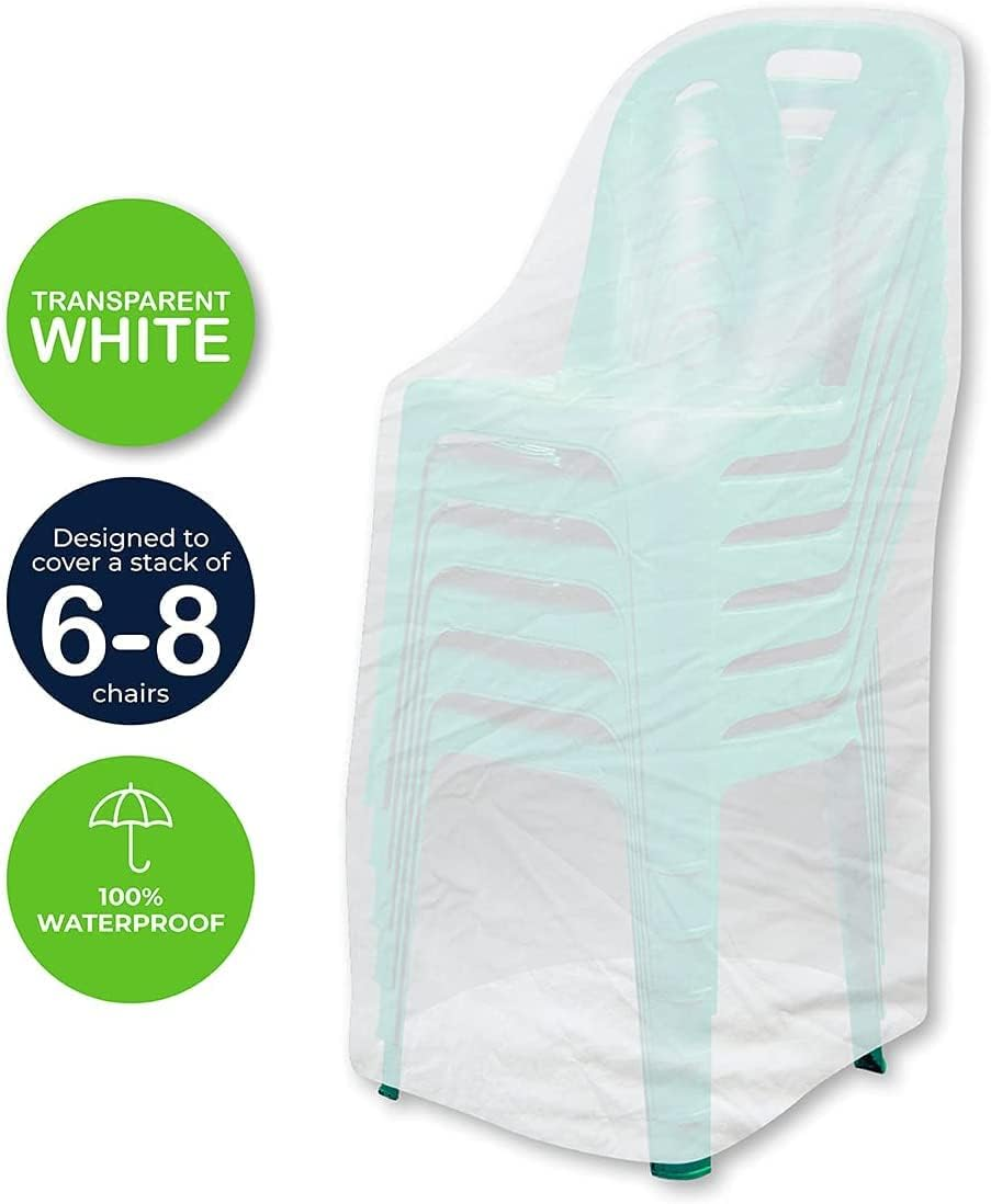 [4PCE] Garden Greens Outdoor Stacked Chair Covers, Waterproof Stacked Chair Covers, Shield Your Furniture from Rain, Sun, and Dust image number 3