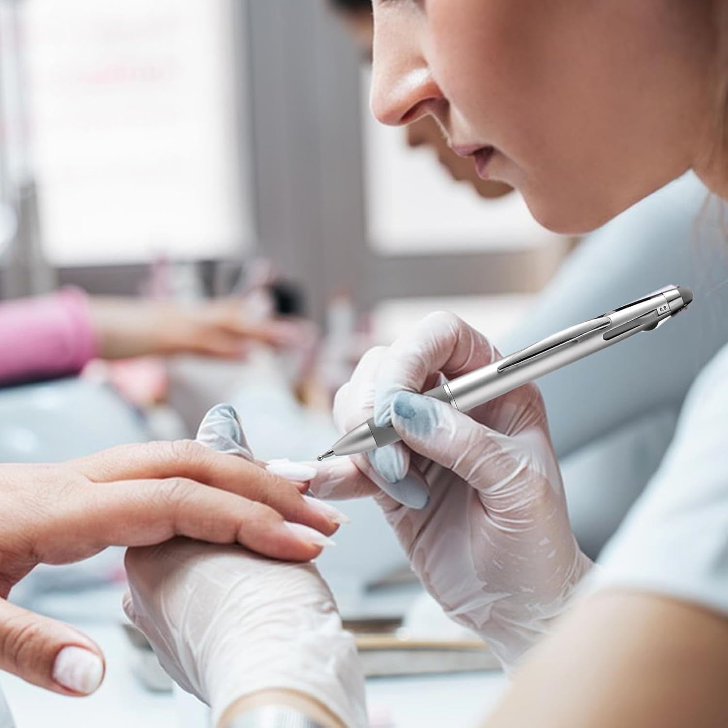 Nail Dotting Tools | Retractable Fingernail Polish Dotting Pen for Girls,Manicure Nail Decorating Dot Paint Tool for Business Trip Home Outdoor School ) image number 1