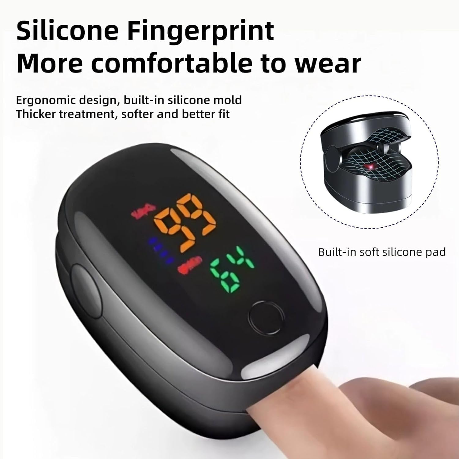 Upgraded Non-Invasive Glucose & Oxygen Monitor &ndash; Portable Blood Sugar Tester and Spo2 Meter for Home & Outdoor Health Tracking image number 3