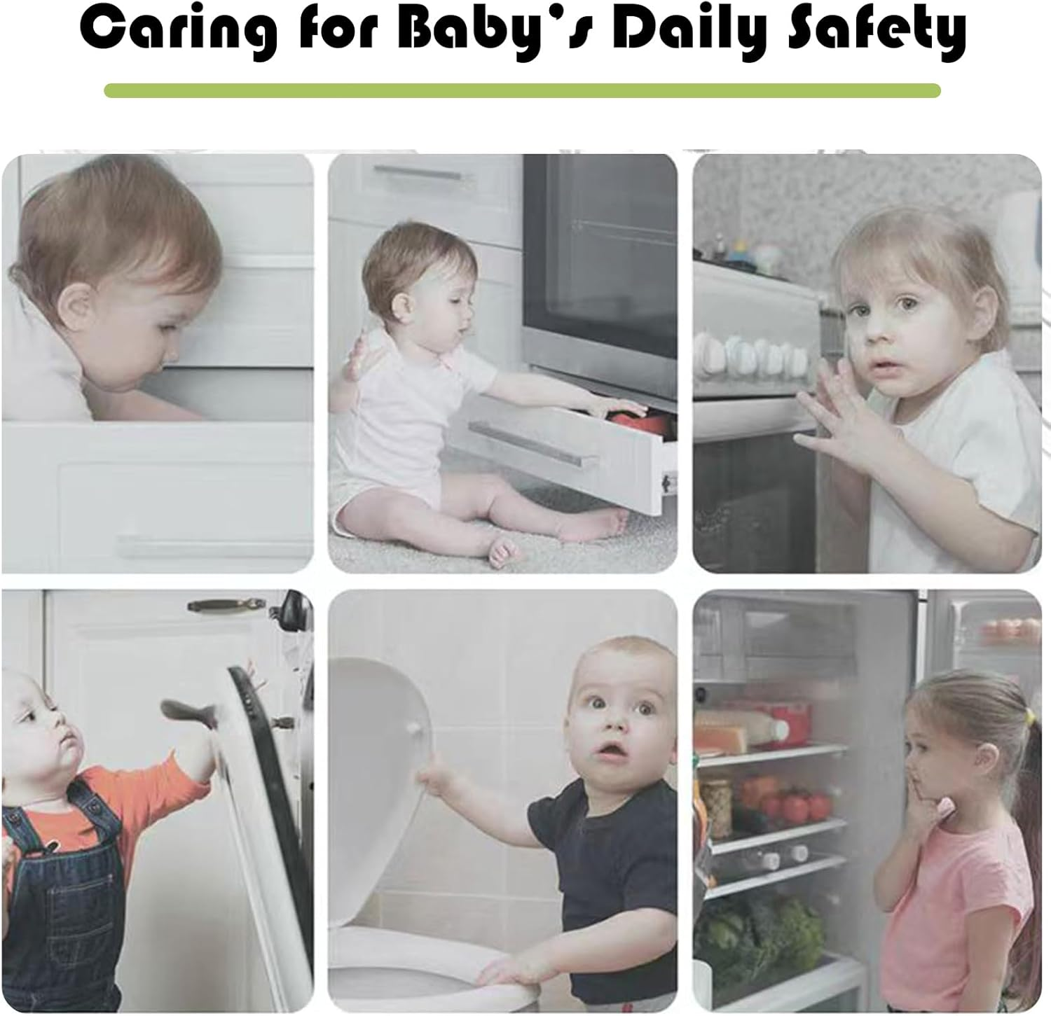 20Pcs Child Safety Cabinet Locks,Baby Proofing Latches to Cabinets Drawer Door Fridge Oven Toilet Seat Kitchen Cupboard Appliance Trash Can, Adjustable Strap No Drill No Tool(10X 16.5Cm & 10X 11Cm) image number 3