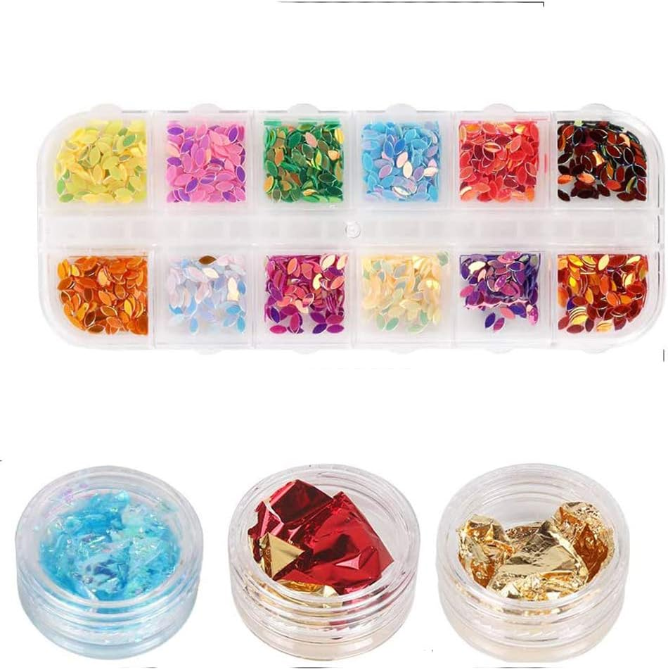 1 Set Nails Crystal Rhinestones Foils Flakes Professional Nail Decoration Gems Nails Stud Foil Nails Art Craft image number 4