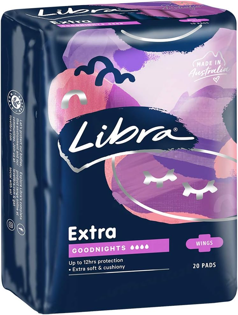 Libra Extra Pads Goodnights with Wings, Pack of 20
