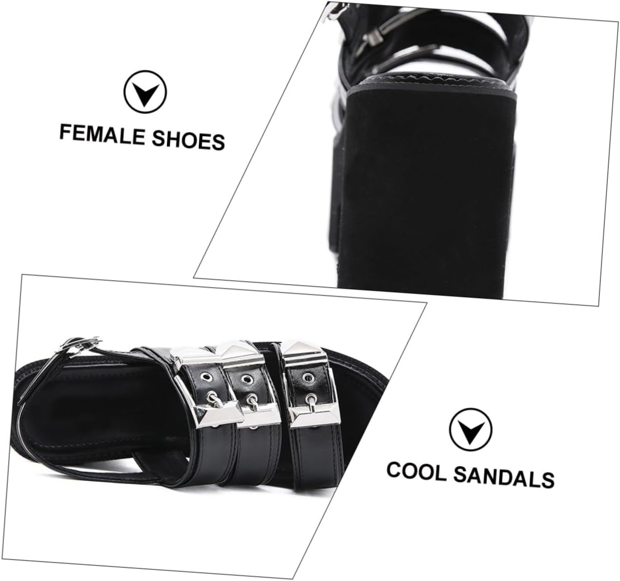 Summer Thick-Soled Open Toe Sandals for Women Chic Black Platform Shoes with Unique Design and Comfortable Stylish Summer Footwear image number 3