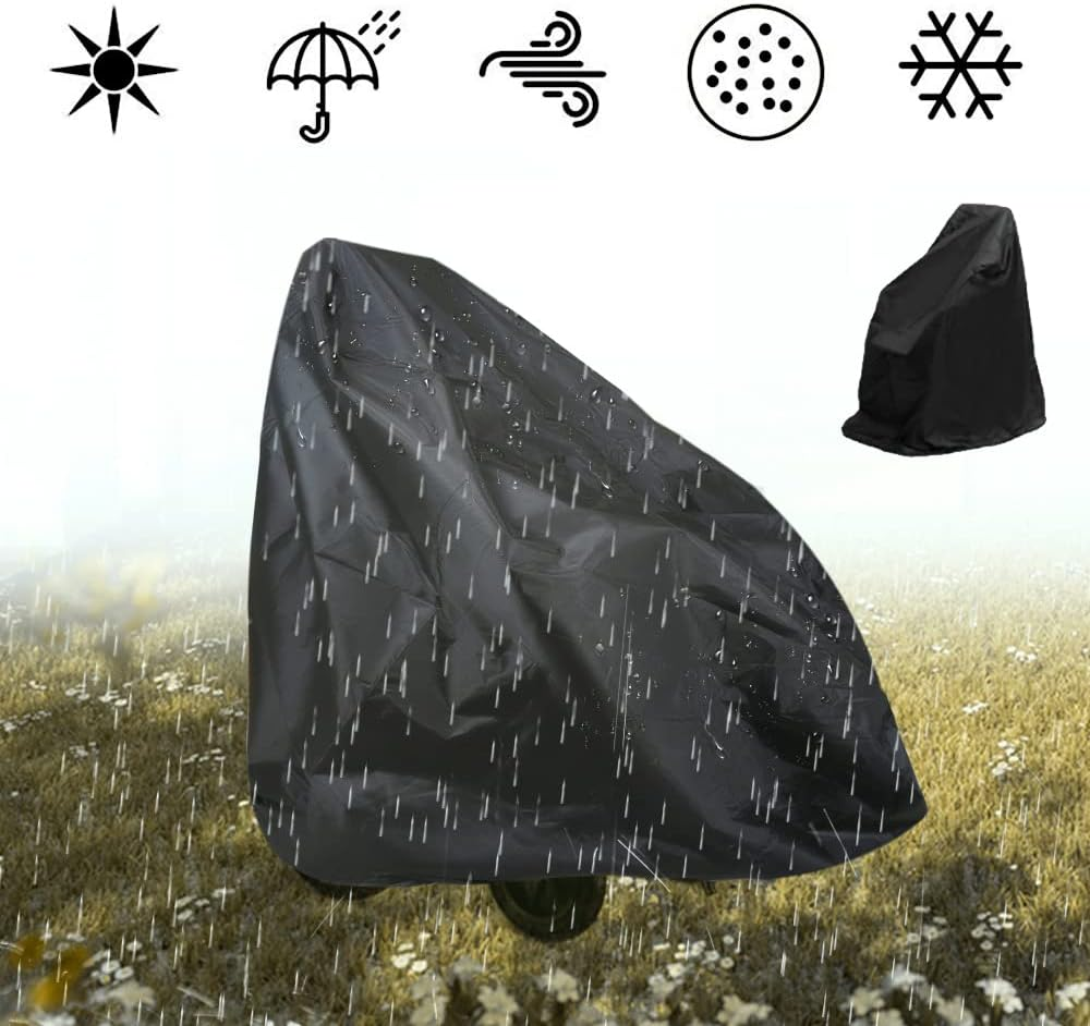 Foldable Electric Wheel Chair Cover, 420D Waterproof Mobility Scooter Storage Cover for Travel Power Wheelchair Dust Protective Cover with Adjustable Drawstring (45" L X 29.5" W X 51" H) image number 1