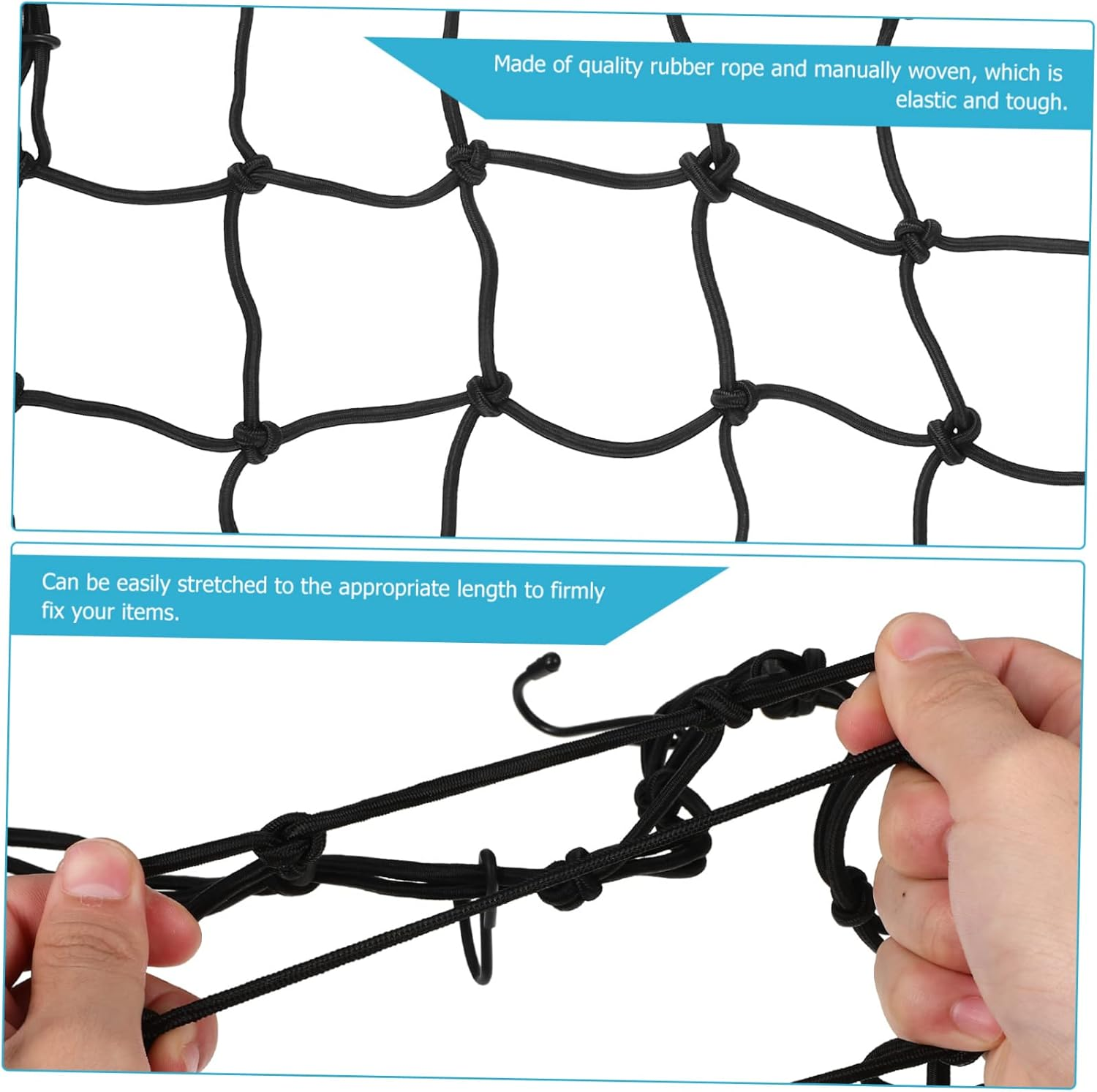 Heavy-Duty Elastic Bike Luggage Net for Motorcycle Cargo Net Bike Luggage Fixing Strap Bungee Straps for Secure Transport image number 5