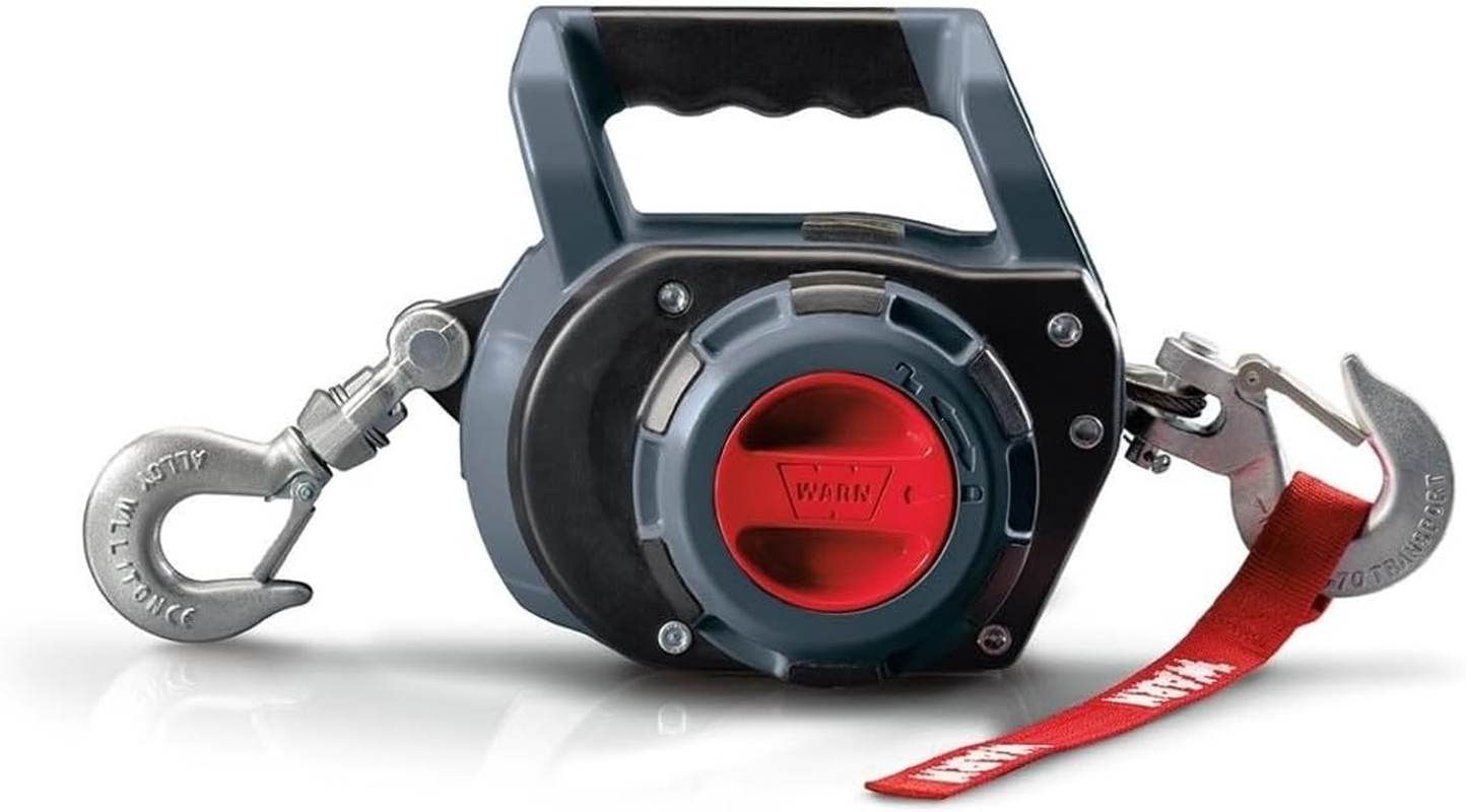 WARN 101575 Handheld Portable Drill Winch with 40 Foot Synthetic Rope: 750 Lb Pulling Capacity, Gray image number 4