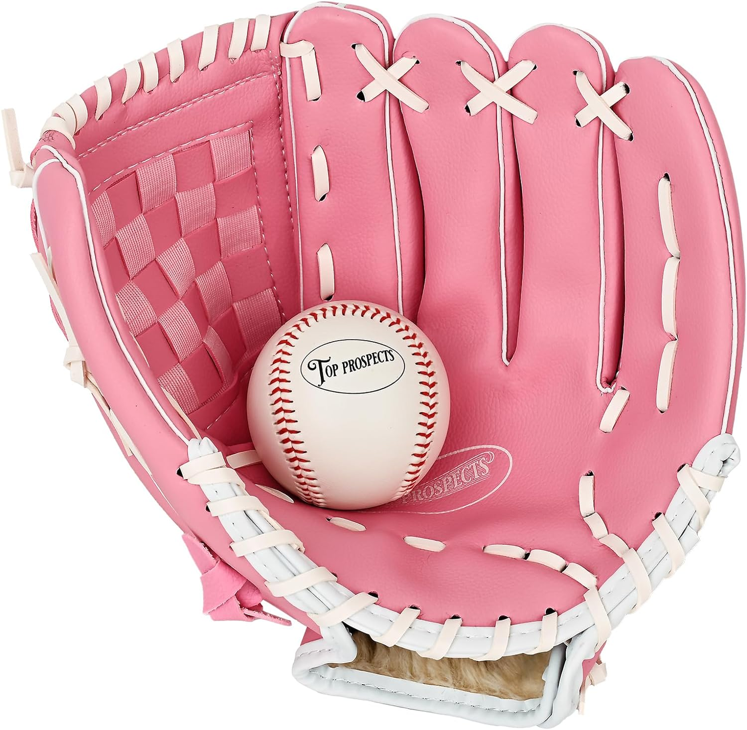 Top Prospects Premium Leather Baseball Glove with Free Baseball &ndash; Ideal for Youth & Softball &ndash; Durable Baseball Mitt for All Positions