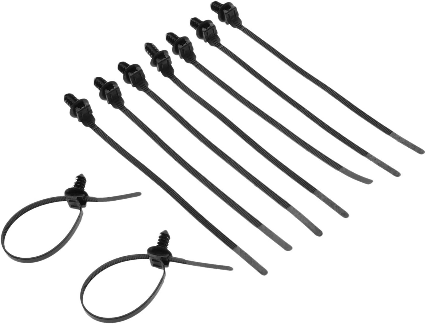 Mtsooning Car Mount Wire Tie, 30PCS Black Nylon Push Mount Wrap Straps, 7.28Inch Zip Fastener Cable Clips for Sorting Out Cable and Wire Clearly, Household Construction Electronic Auto Industry image number 5