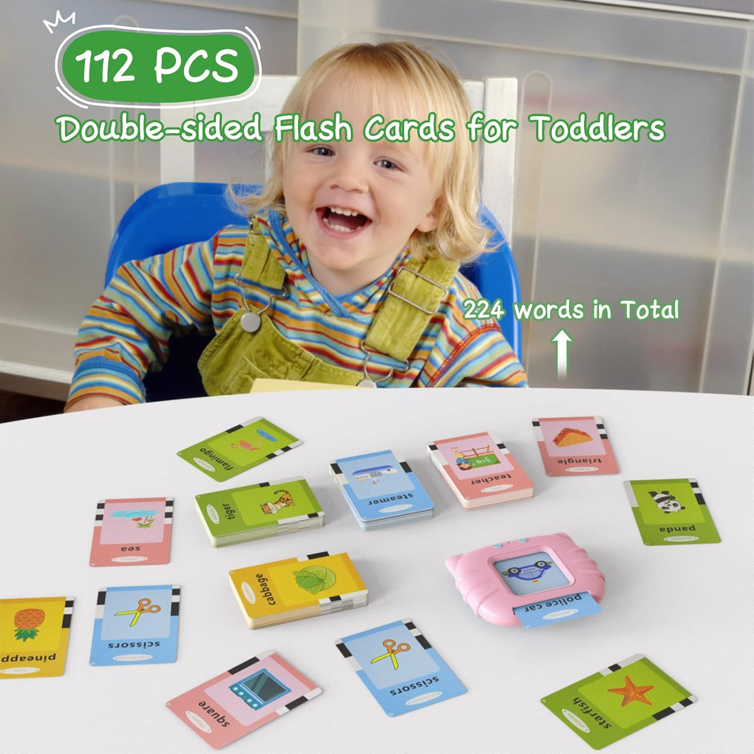 Zspeed Flash Cards Learning Toys, Audible Educational Toys Sight Cards for Toddlers Gift, Kids Word Card with Reading Function, Toddler Toys for 1-6 Years Old Boys and Girls image number 5