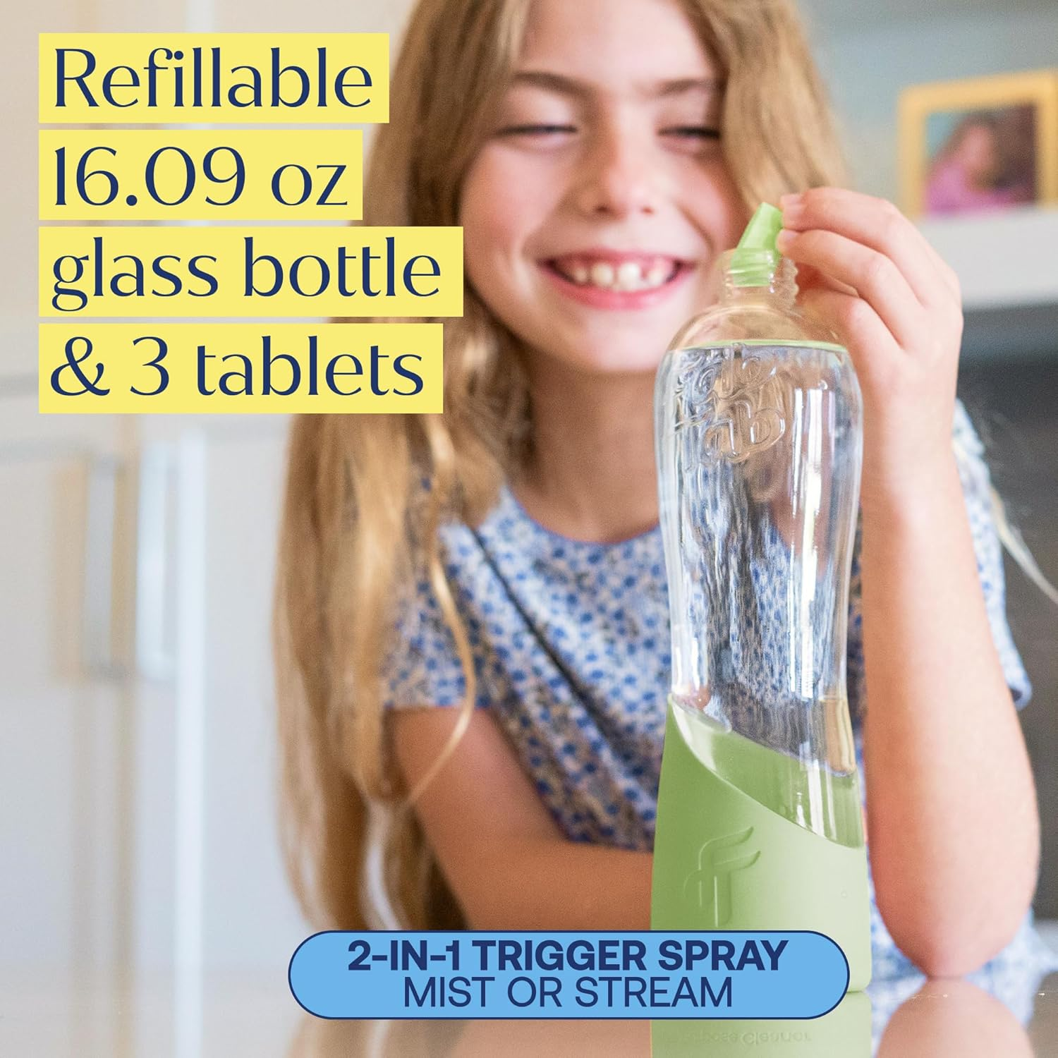 Fab Tab Bathroom Cleaner Starter Kit - Natural Cleaning Products - Household Cleaners - All-Purpose Cleaner Tablets - Plant-Based - Plastic-Free | Citrus Scent | No Harsh Chemicals image number 4