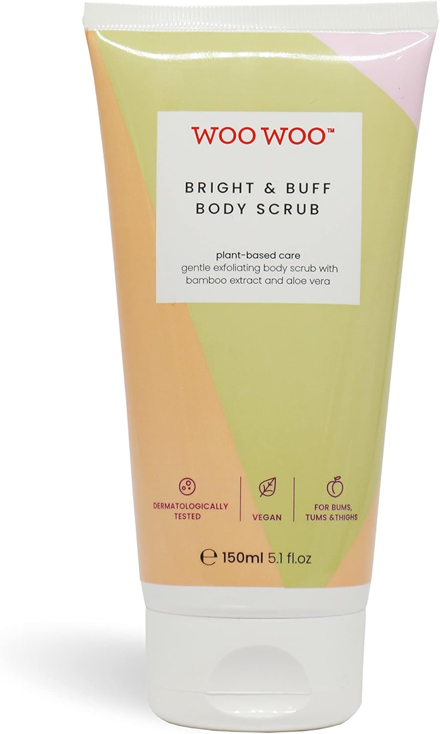 Woowoo Bright & Buff Natural Body Scrub Exfoliator 150Ml - Vegan Beauty Gentle Exfoliating Scrub, Remove Dry and Flaky Skin - with Bamboo Extract, Aloe Vera and Natural Pumice Stones image number 6