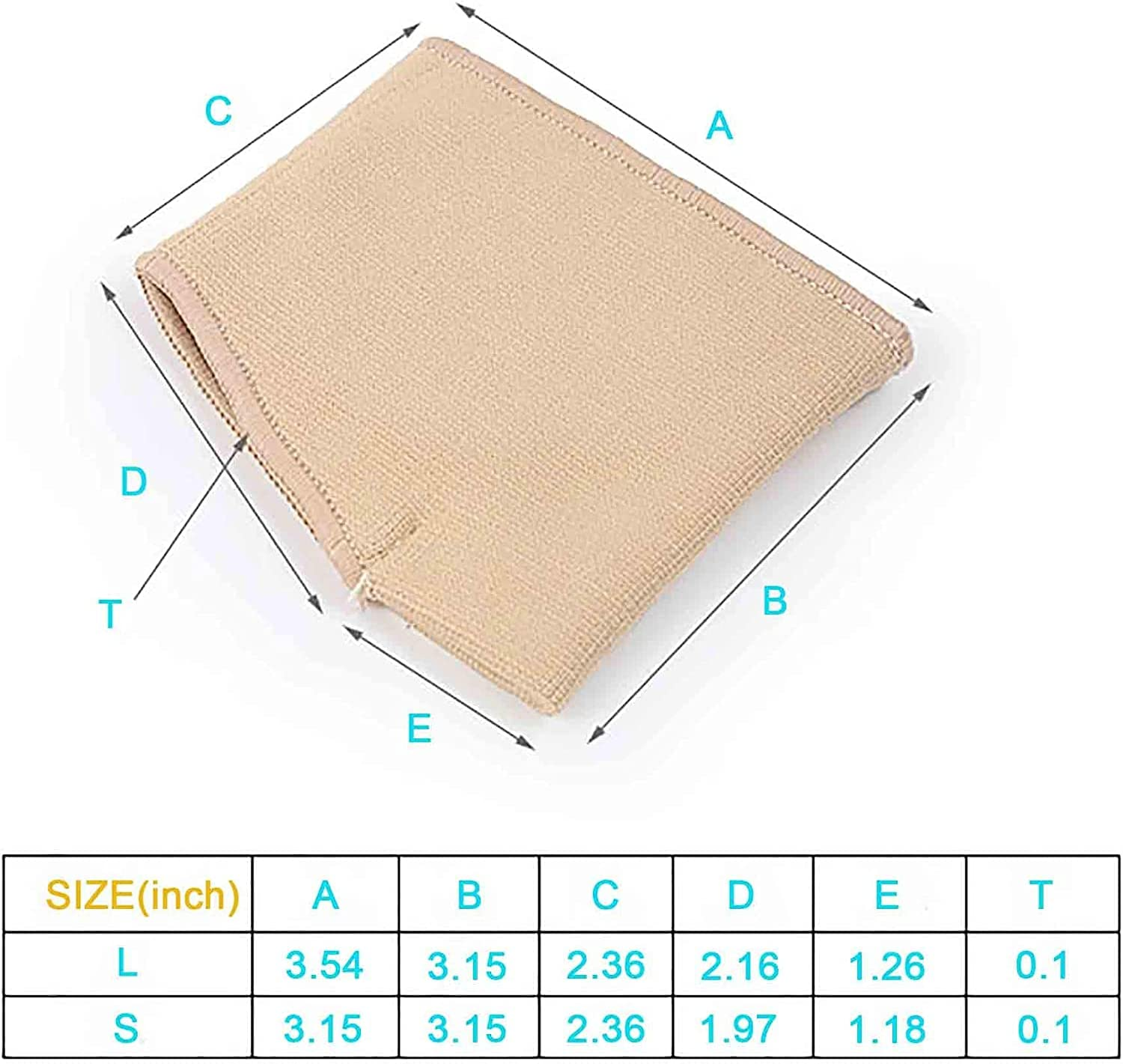 Metatarsal Sleeve Pads Soft and Comfortable Ball of Foot Cushions Pain Relief Forefoot Pads for Women and Men, 2 Pairs (Small) image number 4