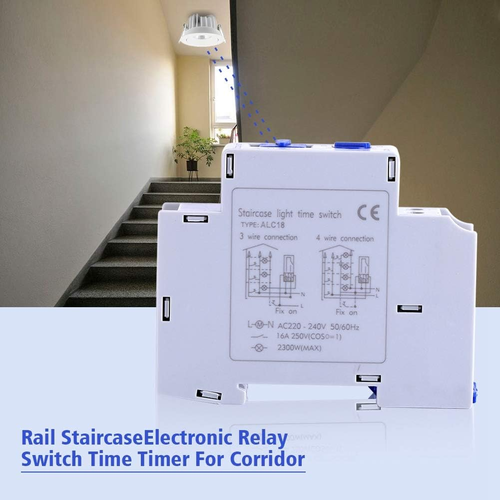 Staircase Light Timer Switch, Corridor Mechanical Timer Relay, AC 220-240V 16A Timer Switch for Corridor Lighting image number 2