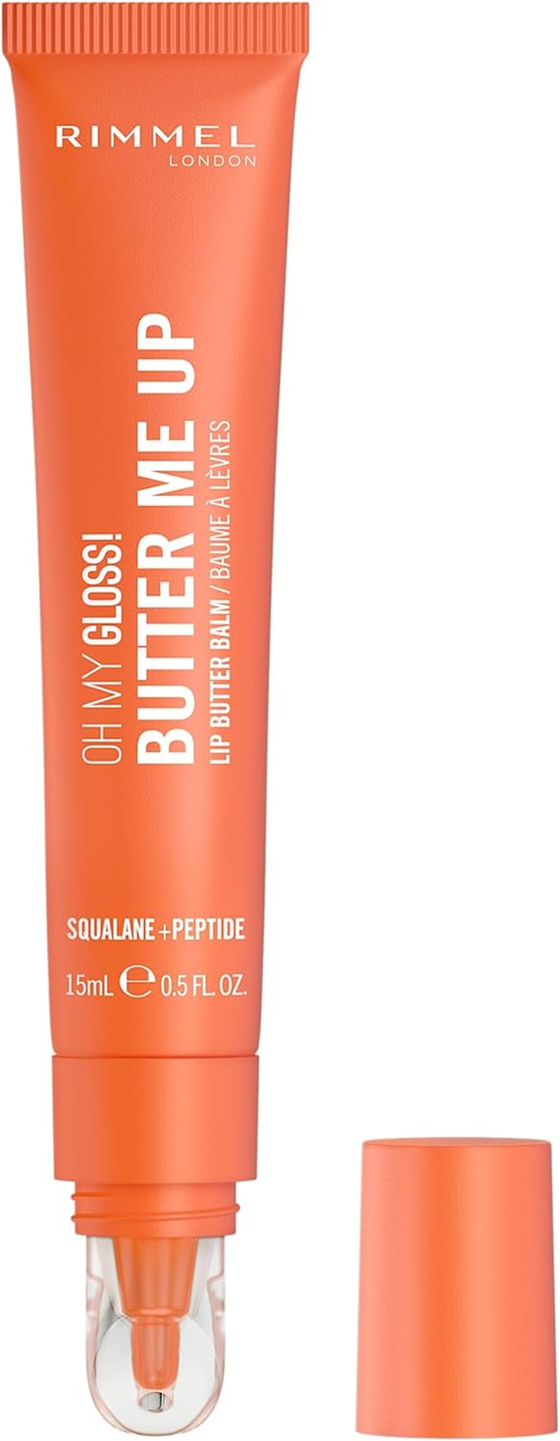 Rimmel London Oh My Gloss Butter Me up Lip Butter Balm 006 Coral Breeze, Hydrating Lip Balm, Tinted Lip Balm, Lip Care, Hydration, Nourishing, Squalene, 15Ml (0.53Oz) image number 6