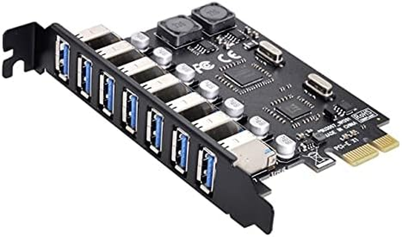 NFHK 7 Ports PCI-E to USB 3.0 HUB PCI Express Expansion Card Adapter 5Gbps for Motherboard image number 4