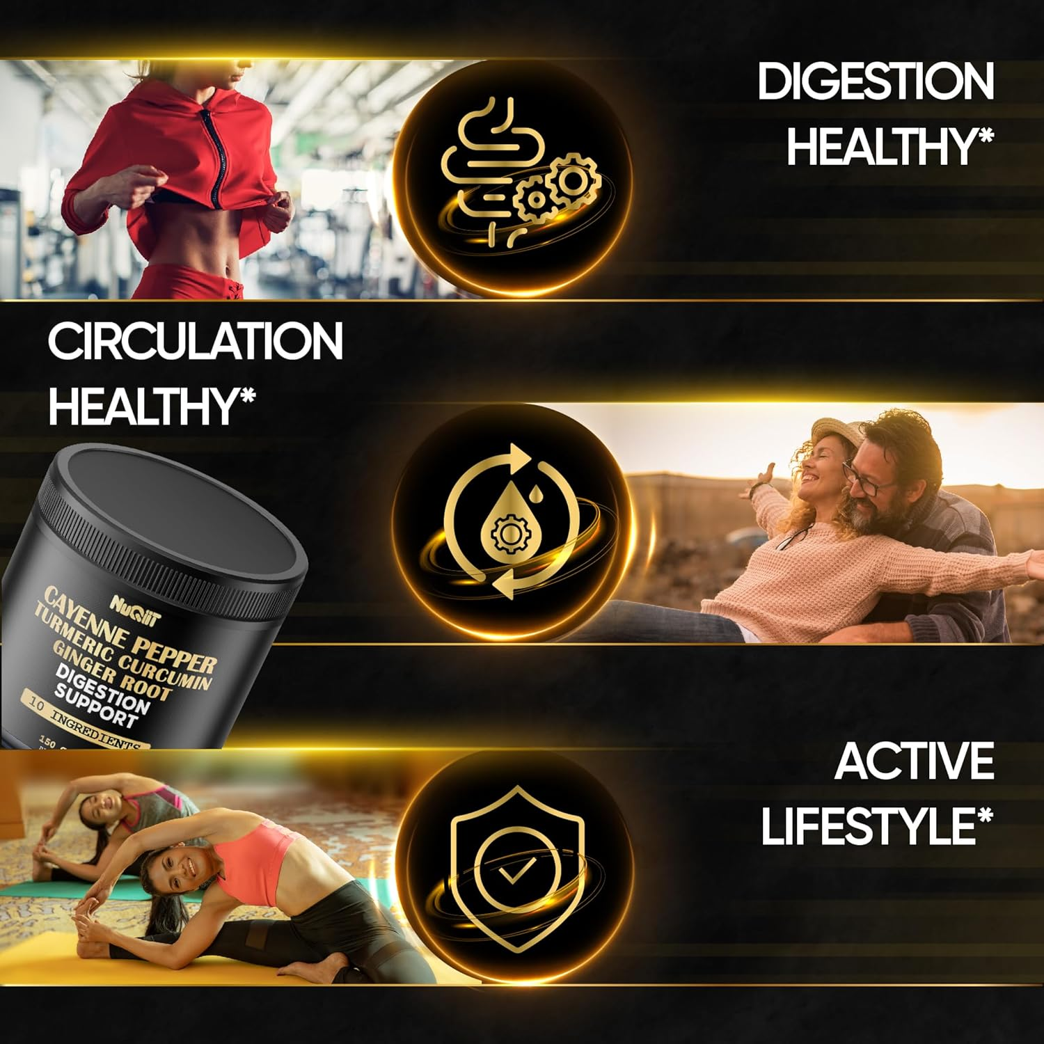 Cayenne Pepper Capsules Extract with Turmeric Curcumin Root, Ginger Root, Berberine Hcl & More - 150 Capsules image number 3