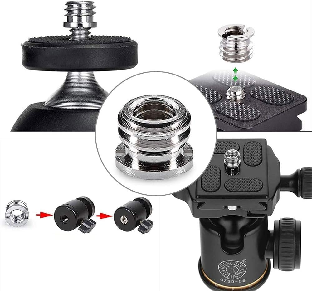 Convert Screw Adapter, 12 Pcs Camera Convert Screws, 1/4 Inch to 3/8 Inch Thread Adapters Reducer Bushing Tripod Screw Camera Spigot Convert Screws for Camera Tripod Ball Head Gimbal Flash Support image number 6