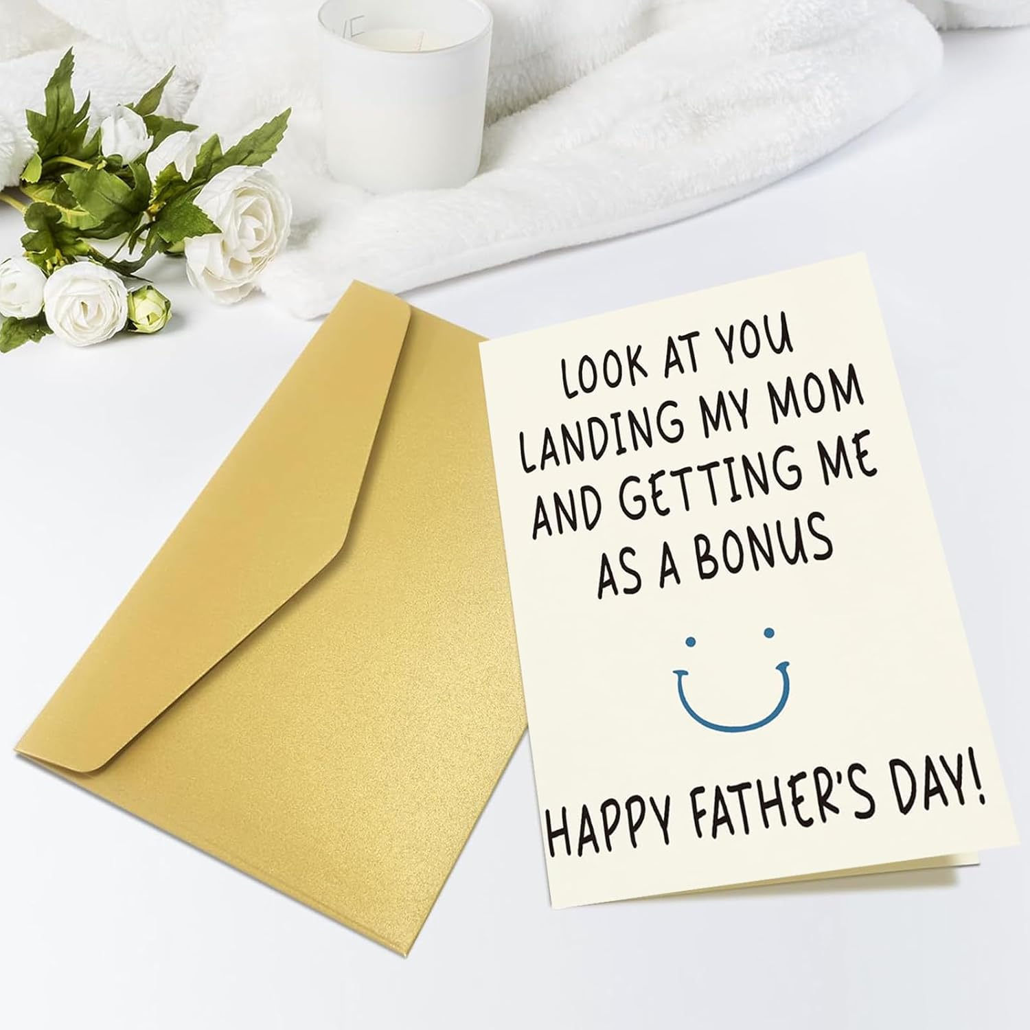 Funny Father&rsquo;S Day Card & Gifts from Daughter or Son "Look at You Landing My Mom" Bonus Kid Design Father&rsquo;S Day Gift Father'S Day Decorations image number 2