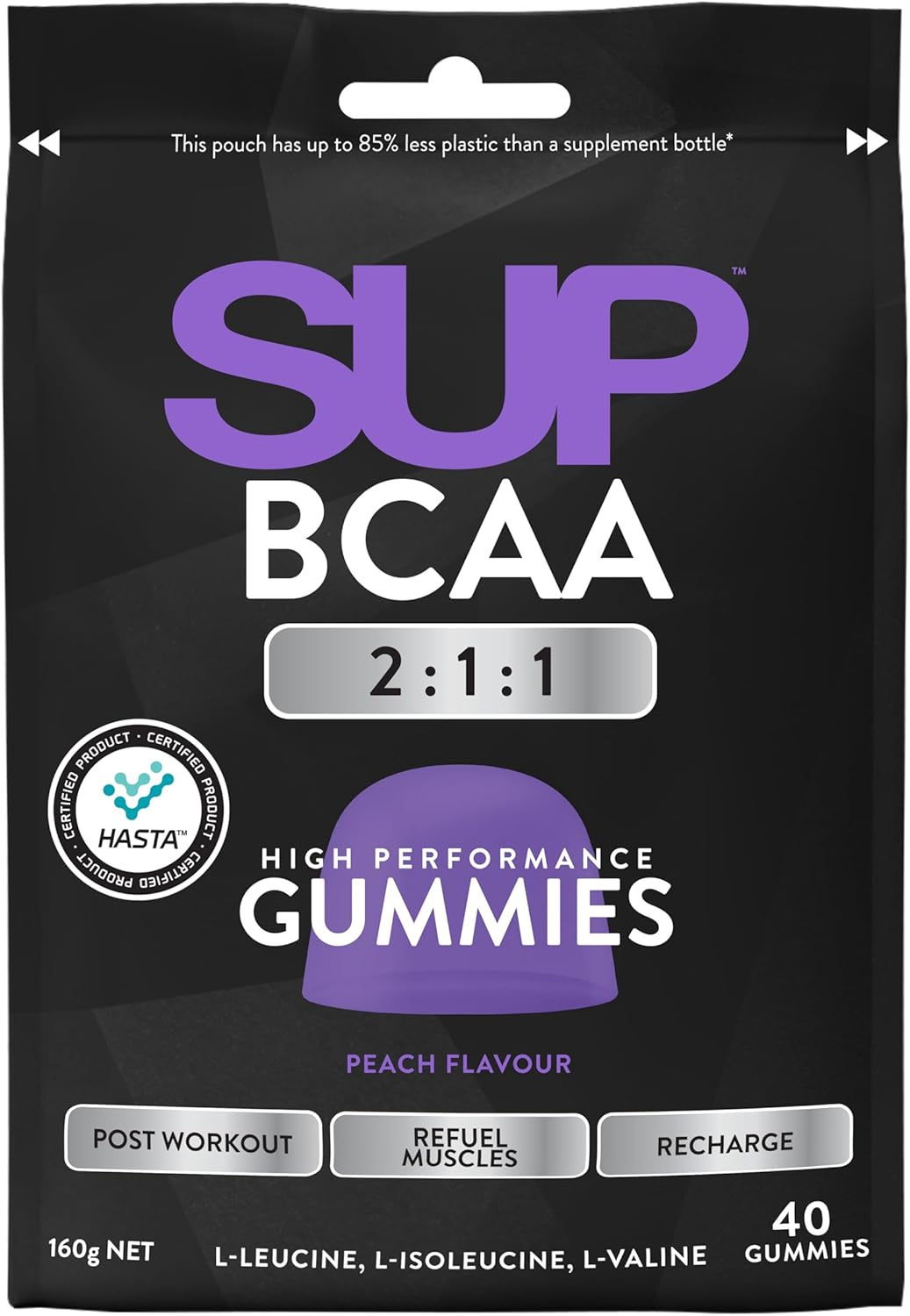 SUP Bcaa Peach Flavour 40 Gummies 160 G