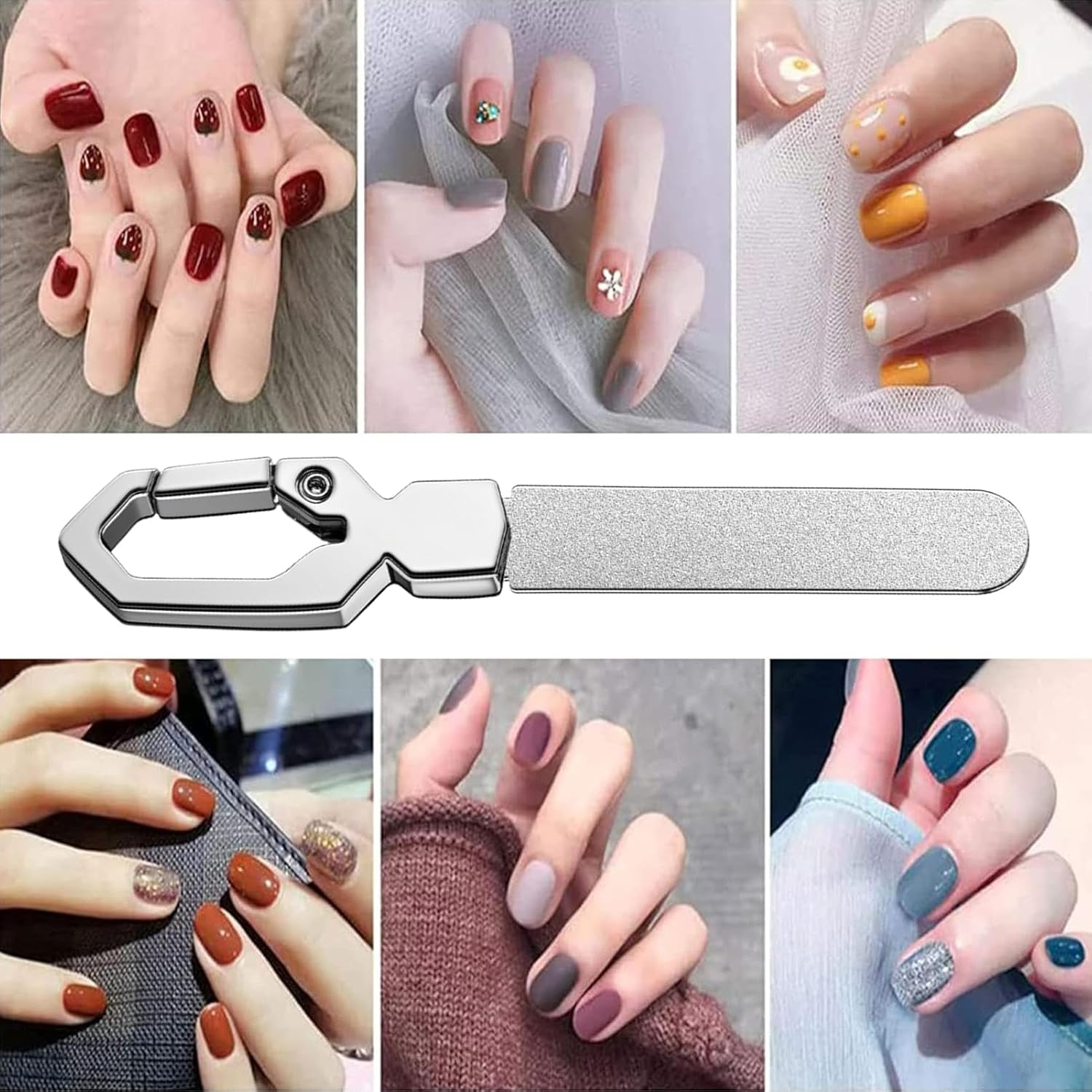 Metal Nail File | Portable Manicure Nail File | Fingernail Care Accessories, Stainless Steel Toenail Grinding Tool for Men Women image number 1