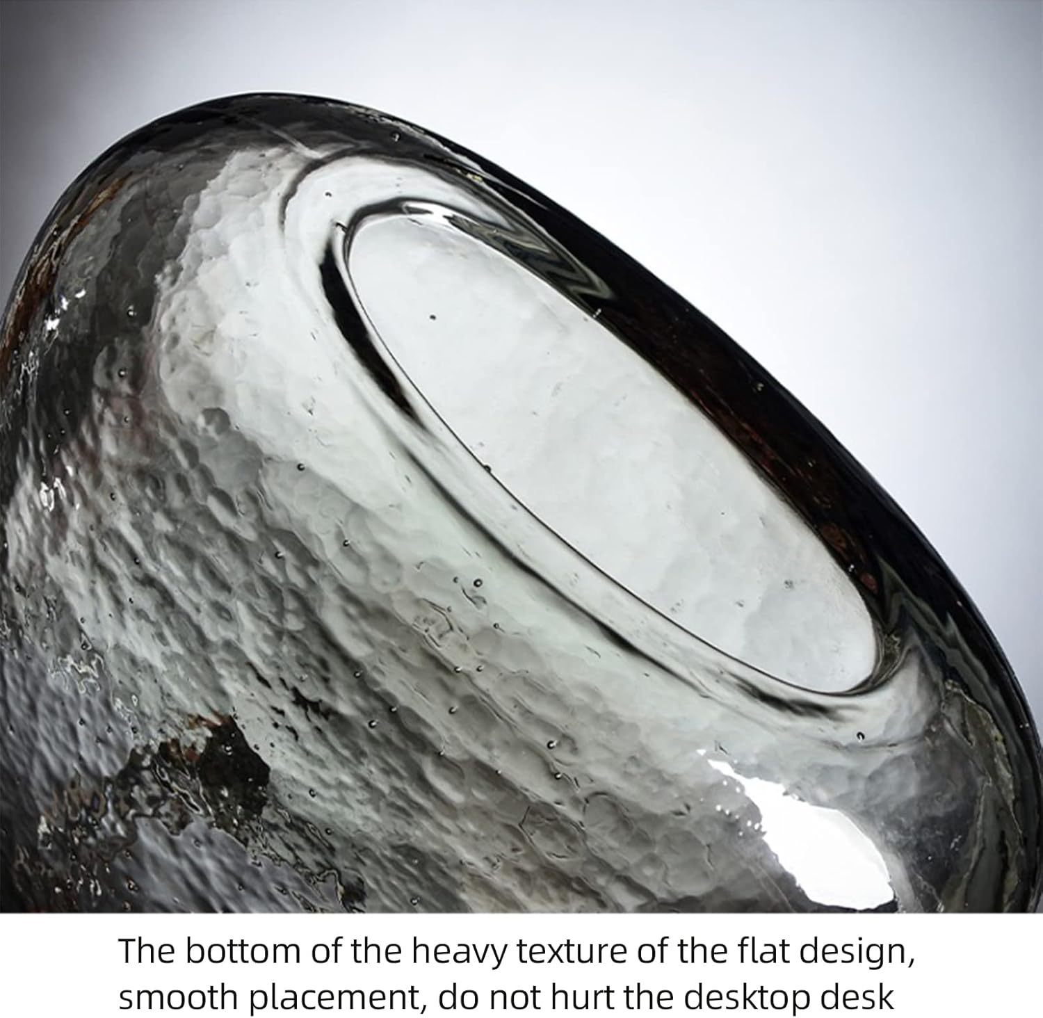 IUIBMI Glass Bag Vase for Flowers, Hand Blown Clear Purse Vase with Bubbles in It, Clear Glass Vase with Handles, Handbag Shape Flower Vase, Unique Fish Tank for Home Wedding D&eacute;cor (Clear) image number 2