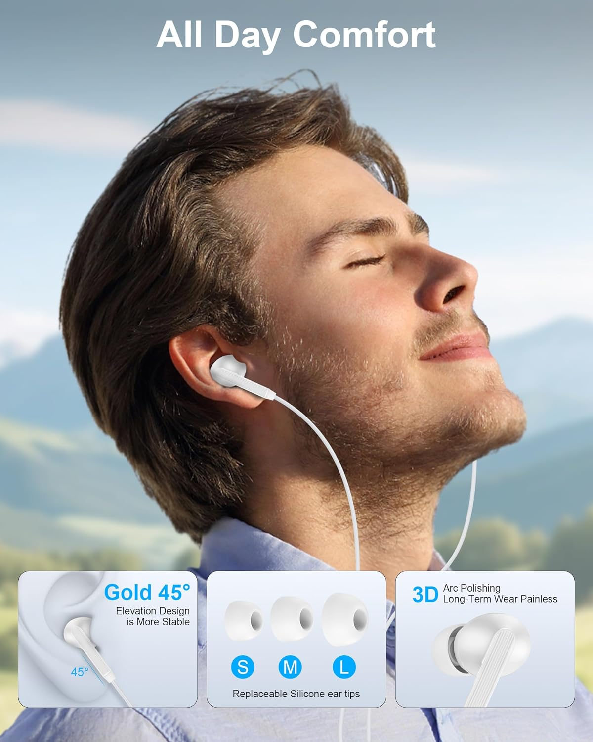 Iphone 16 USB C Wired Headphones with Microphone, Noise Cancelling Earbuds USBC for Iphone 16E 16 Pro Max 15 Plus, Samsung Galaxy A16 S25 Ultra Apple Wired Ear Buds In-Ear Type C Plug Earphone Mic image number 1