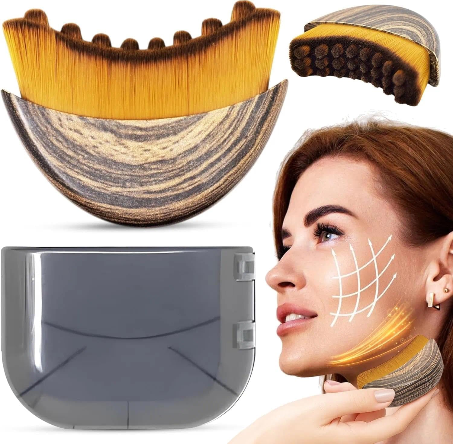 Lymphatic Contour Face Brush for Facial Sculpting and Massage, Dry Brush for Lymphatic Drainage and Sensitive Skin (1Pcs)- Leralsta image number 4