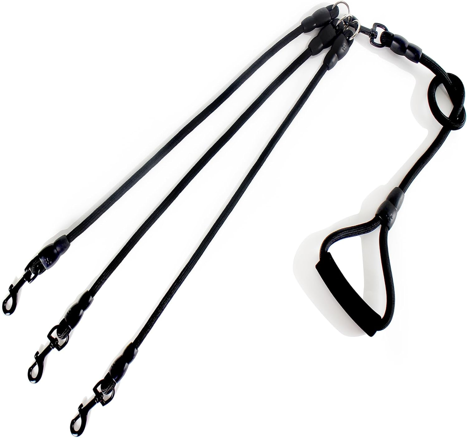 Heyllou 3 Dog Leash - Padded Handle, 360&deg; Swivel Multiple Dog Leash No Tangle, Lead for Medium Large Dogs, Walking & Training Double Dogs (Purple Green)