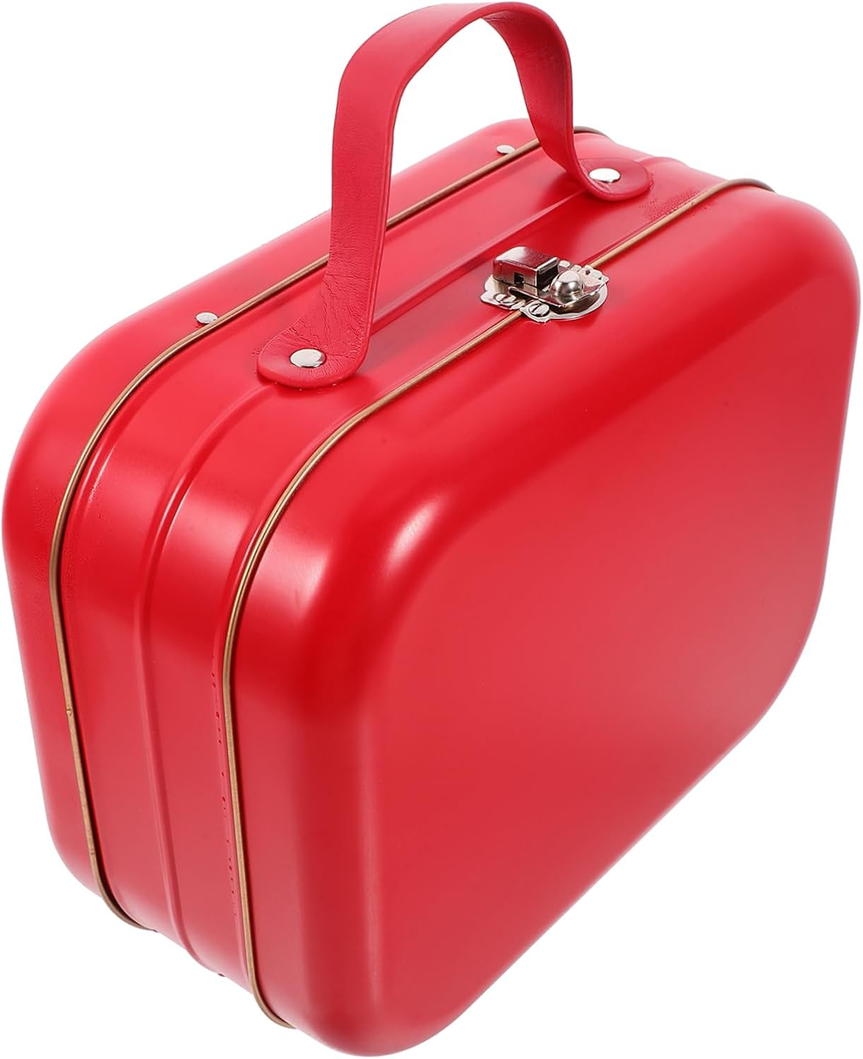 Portable Tinplate Suitcase Box Keepsake Jewelry Travel Box Small Storage Container Handle