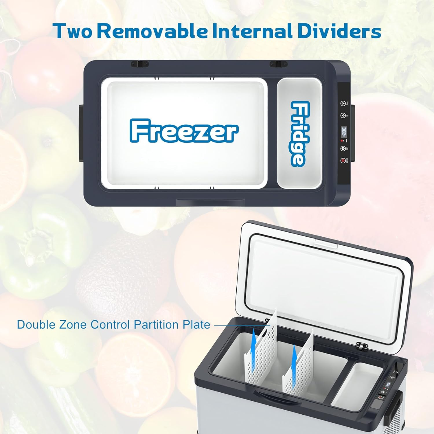 ADVWIN 12V Car Refrigerator, 20L Portable Car Fridge Freezer Compressor Cooler, 12V DC 220~240V AC for Truck Van RV Camper SUV Travel Camping Road Trips image number 4