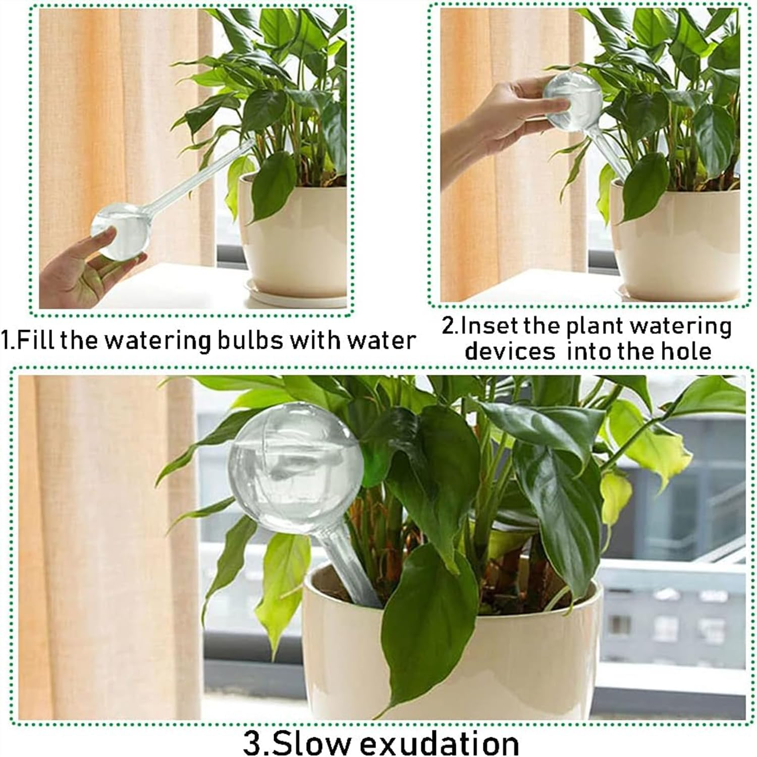 12 Pcs Plant Watering Globes, Automatic Watering Bulbs, Plastic Garden Watering Globes Insert Device, Water Device Drip for Plant, Self-Watering System for Indoor Outdoor Garden (Color)