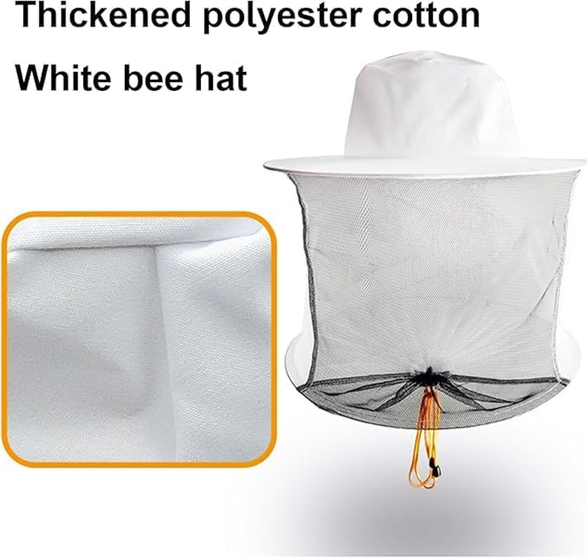 2Pcs Beekeeping Hat, Beekeeper Veil Hat, Beekeeping Equipment, Beekeeping Smoke Machine for Beekeeping Net Anti-Mosquito Hat Net Hat Beekeeper Net Fishing Hat Textile Honeycomb (White) image number 5
